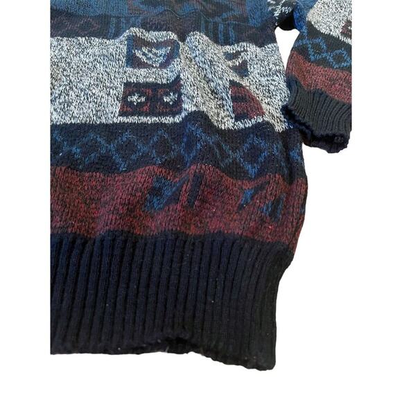 Vintage Michael Gerald Acrylic Knit Sweater; Mens Large Grandpa Cosby Retro 80s - Picture 2 of 5